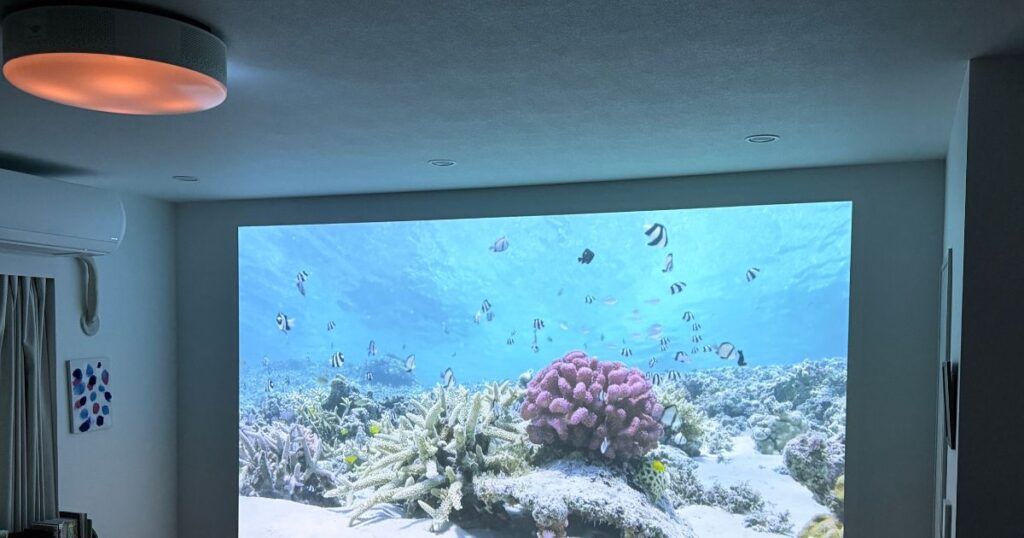 LDK拡張後にポップインアラジンを設置したホームシアター空間