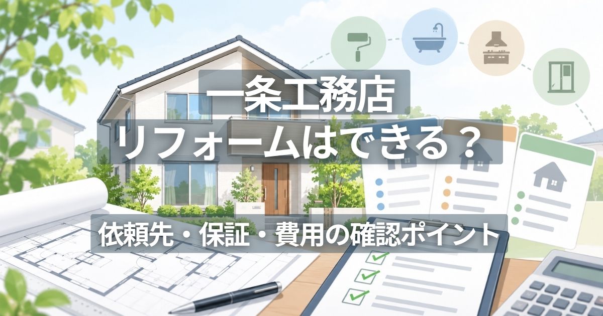 一条工務店のリフォーム検討で確認事項を整理する説明用イラスト