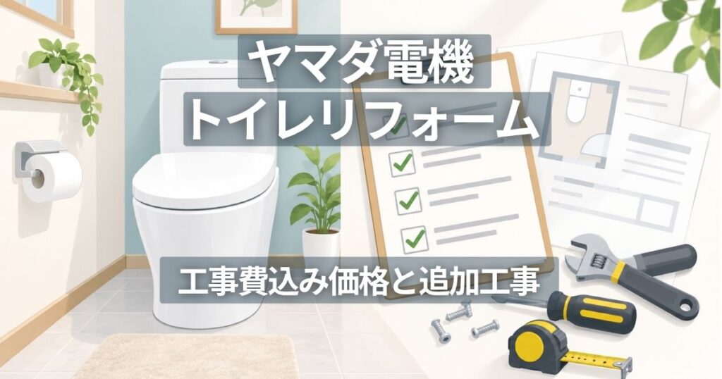 トイレリフォームの見積もりや工事条件を確認するイメージイラスト