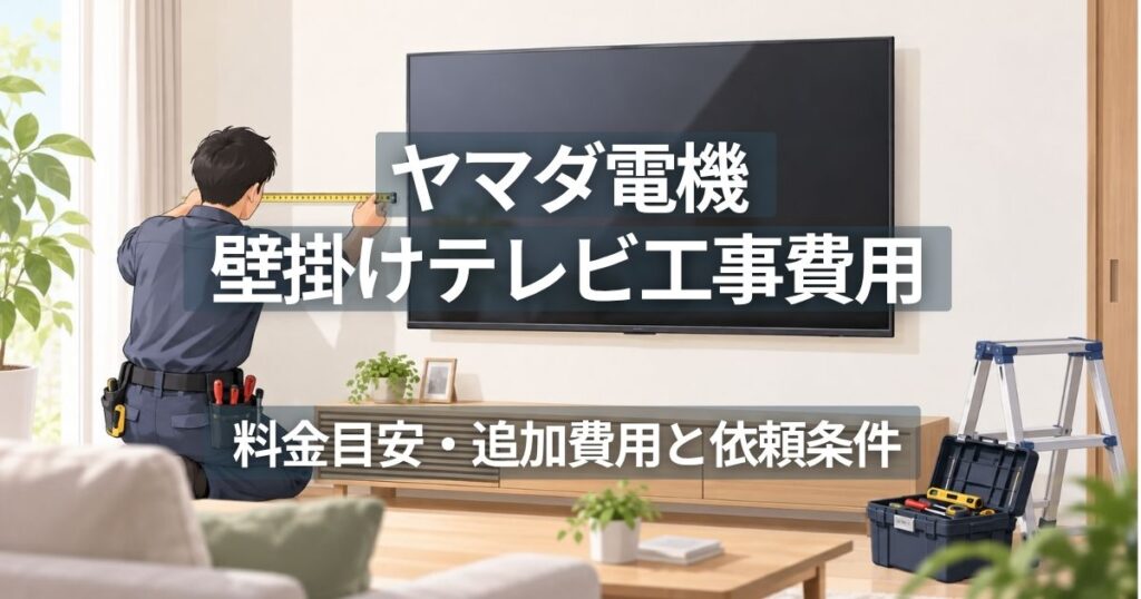 壁掛けテレビの設置工事をイメージした説明用イラスト